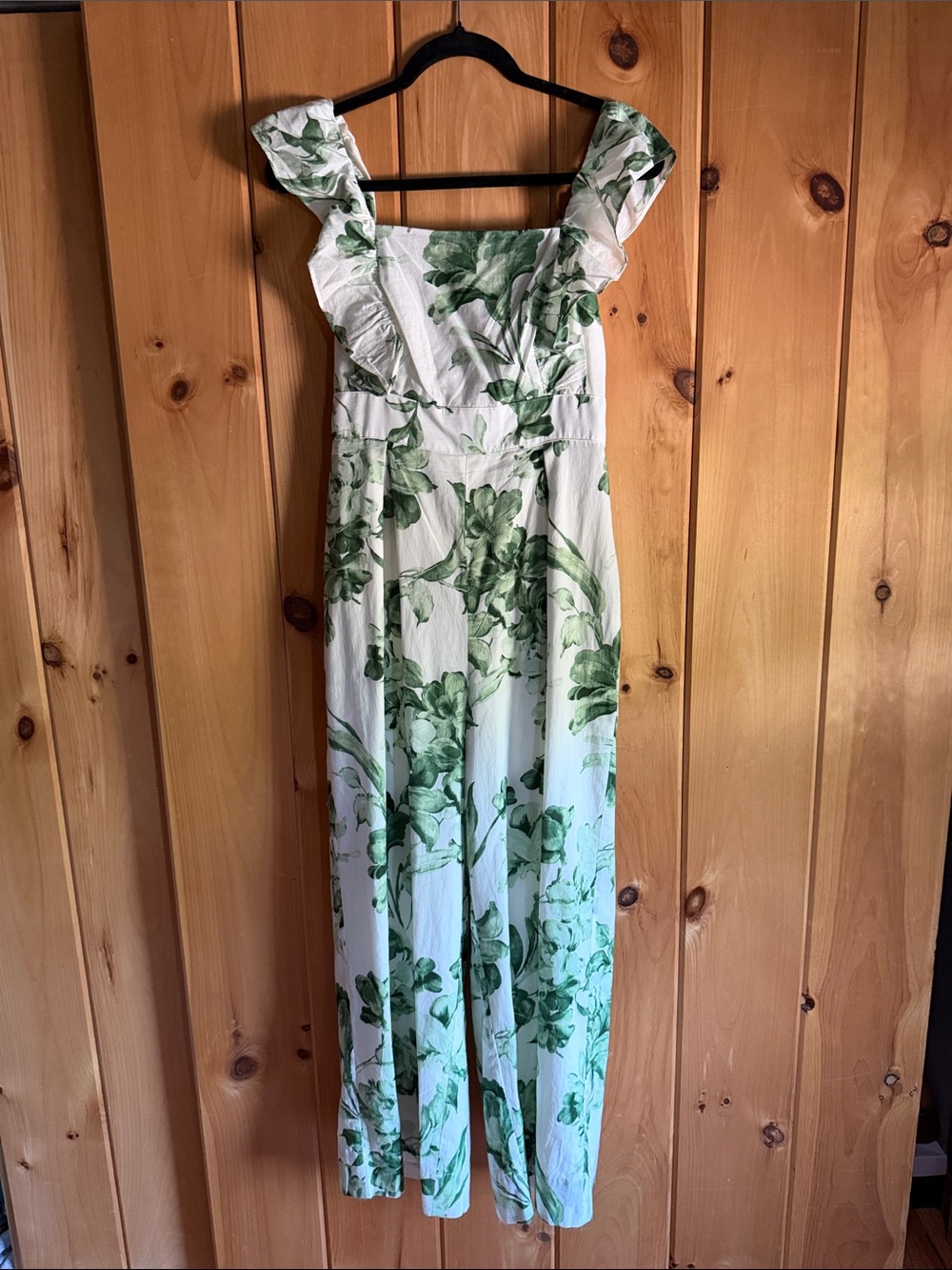 Taylor Green and White Floral Jumpsuit